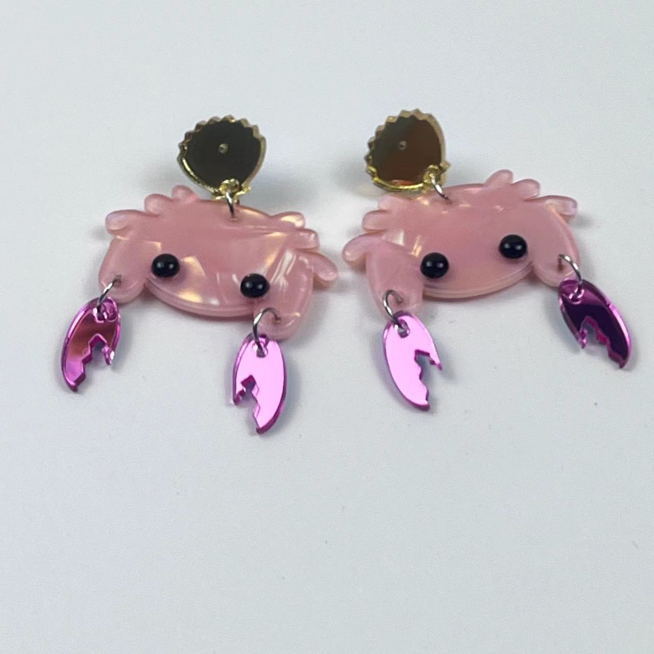 Acrylic cartoon cute little crab earrings (Minimo de Compra 2) MIC-JiuT019