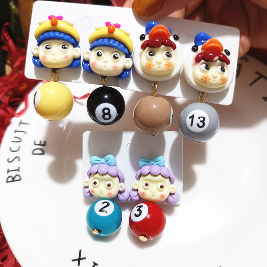 Alloy bead cute girl earrings MIC-XingJ098