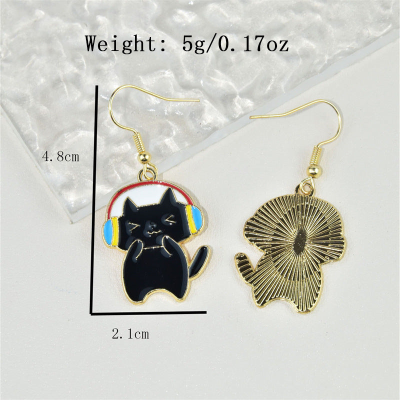 Alloy Love Couple Cat Earrings (Minimo de compra 2) MIC-KuL003