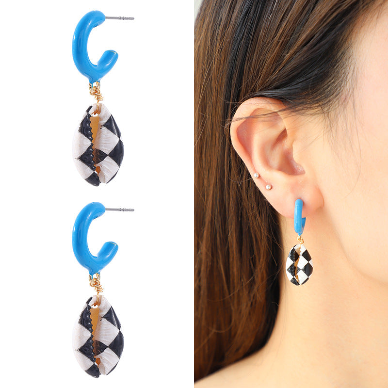 Acrylic Beach Shell Earrings (Minimo de Compra 5)  MYA-MingX006