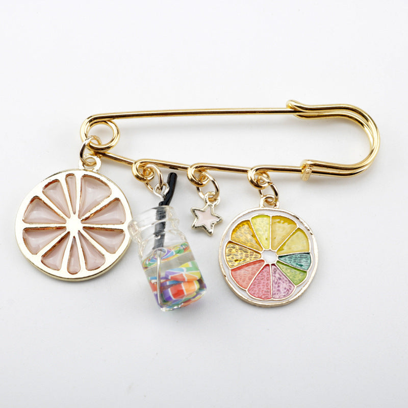 Alloy summer fruit series brooch MIC-AiWen021