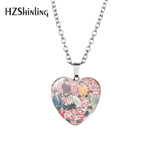 Alloy Time Gem Heart Necklace MIC-XiangL039