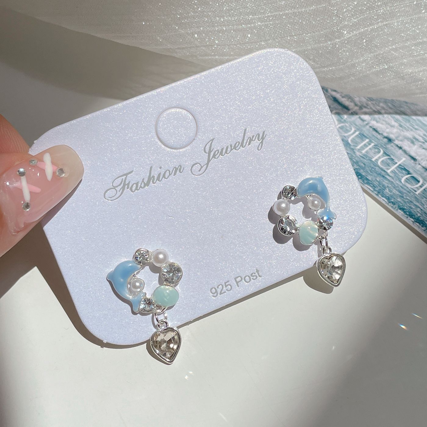 Alloy Ocean Series Blue Earrings MIC-ShuangX045