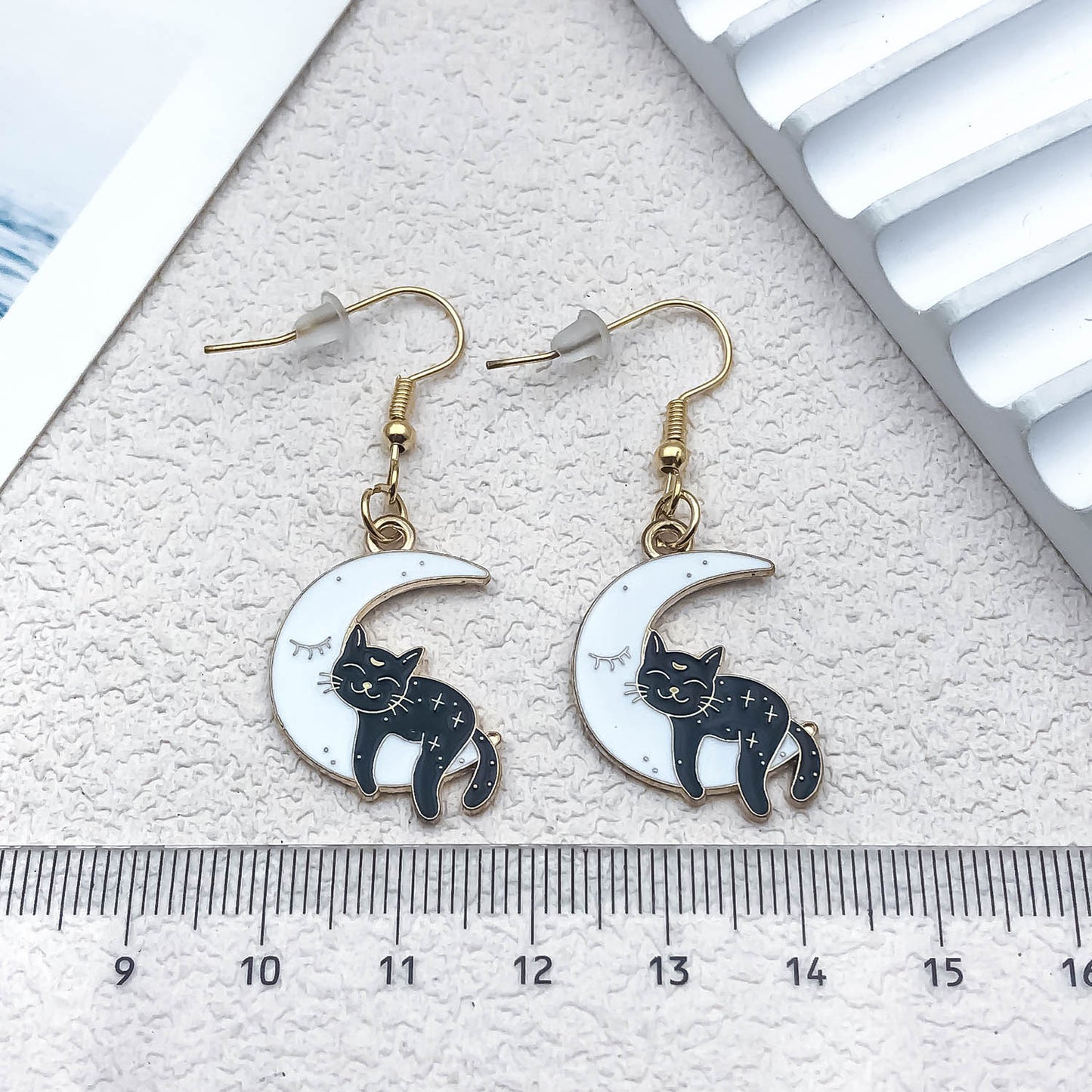 Alloy Halloween Cute Black Cat Earrings (Minimo de compra 5) MIC-OuL010