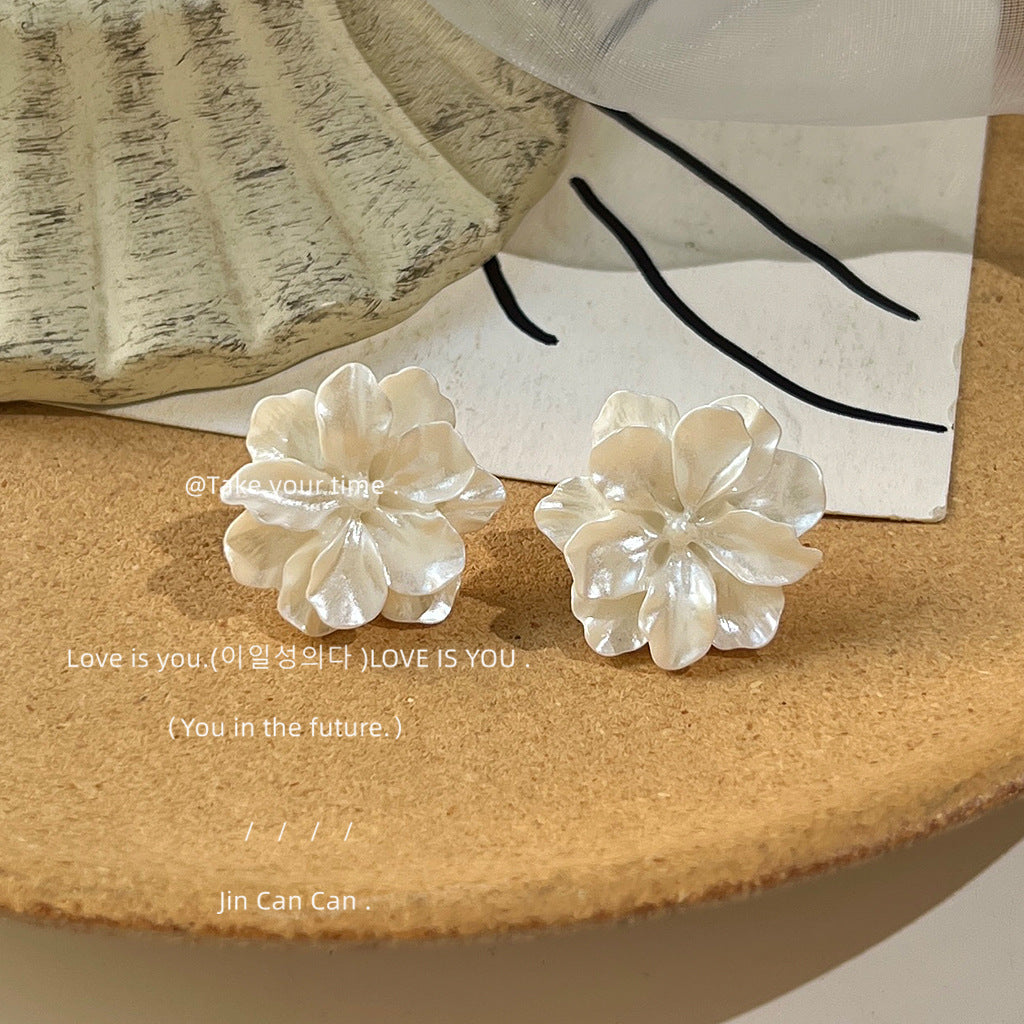 Alloy Camellia Flower Earrings MIC-LiangM005