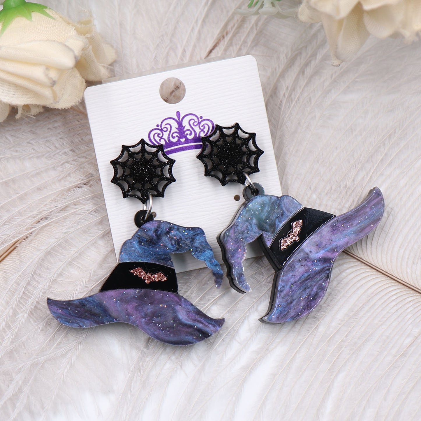 Acrylic Halloween Witch Hat Earstuds (Minimo de compra 5) MIC-XiaoY050