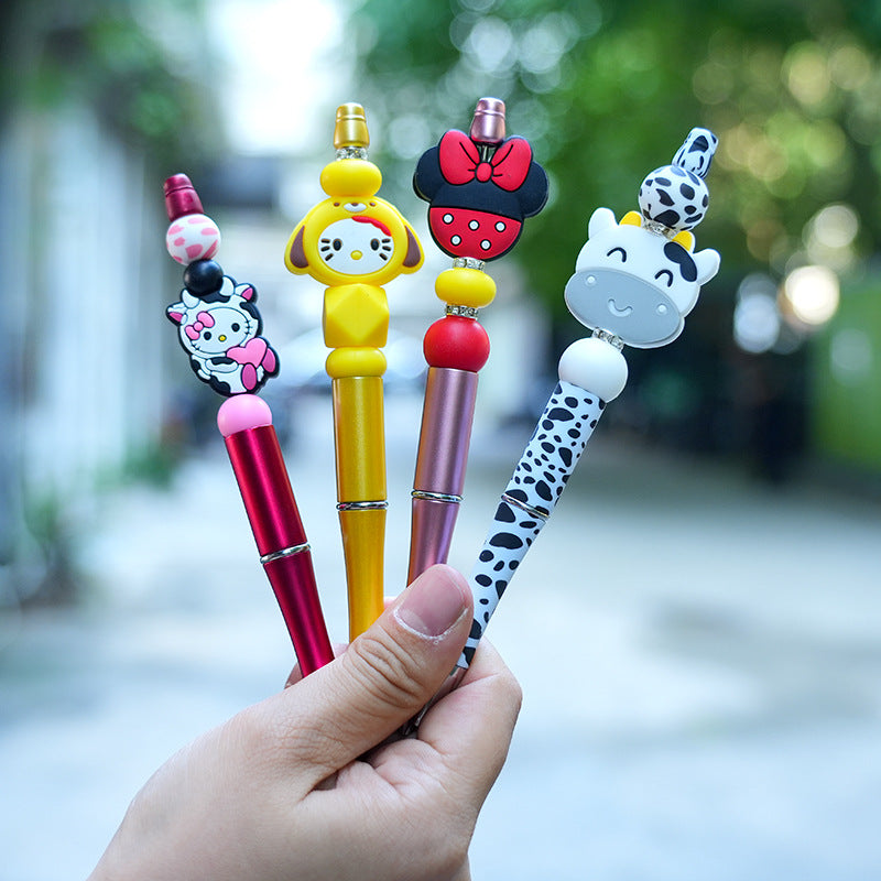 20PCS Cartoon Colorful Cow Silicone Bead Pen HeXing001