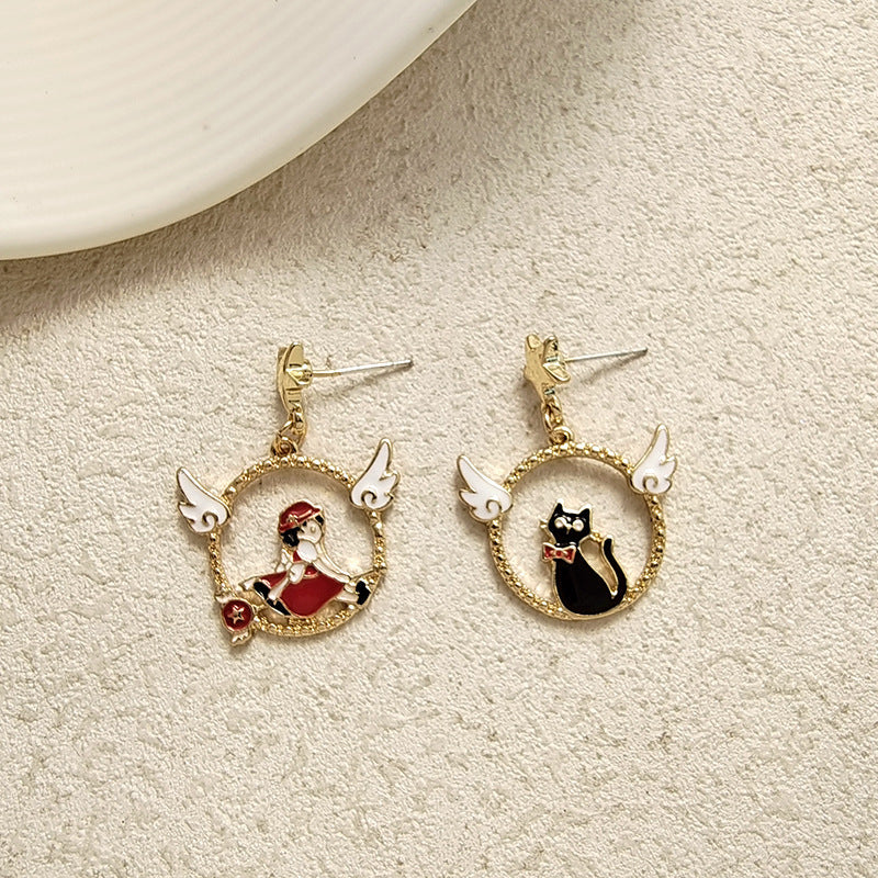 Alloy cartoon angel wing earrings MYA-BLD002