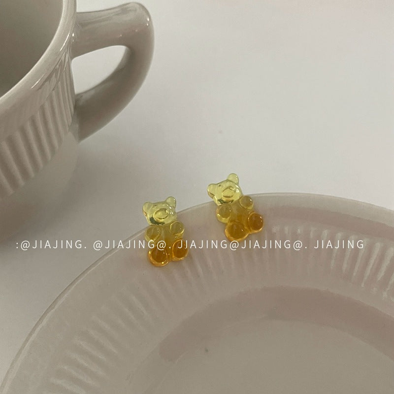 Alloy Candy Color Bear Earrings (Minimo de Compra 2) MIC-JiaJing007