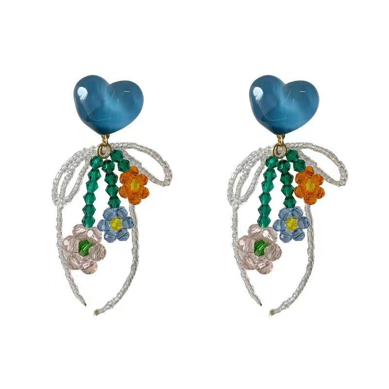 Alloy crystal flower Earrings MIC-XinXu029