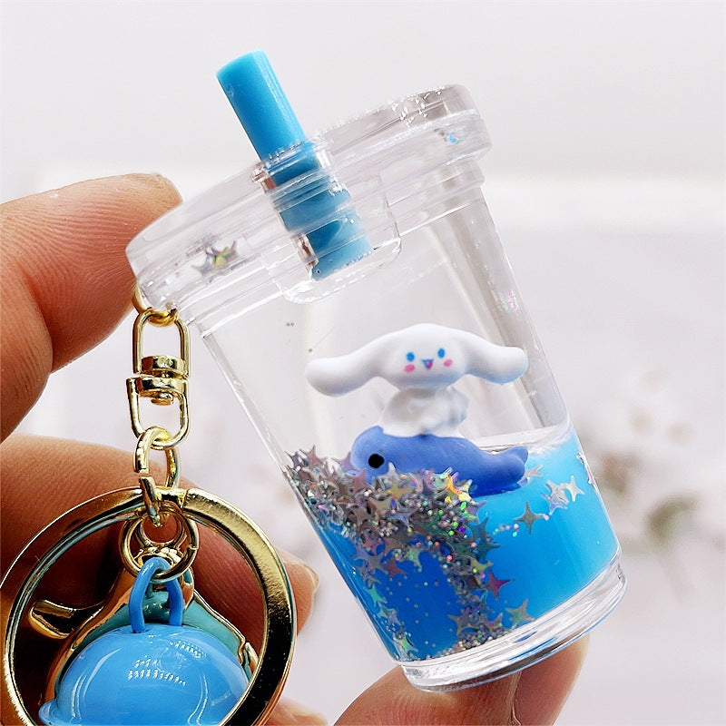 PVC cartoon floating oil keychain MIC-DMF009