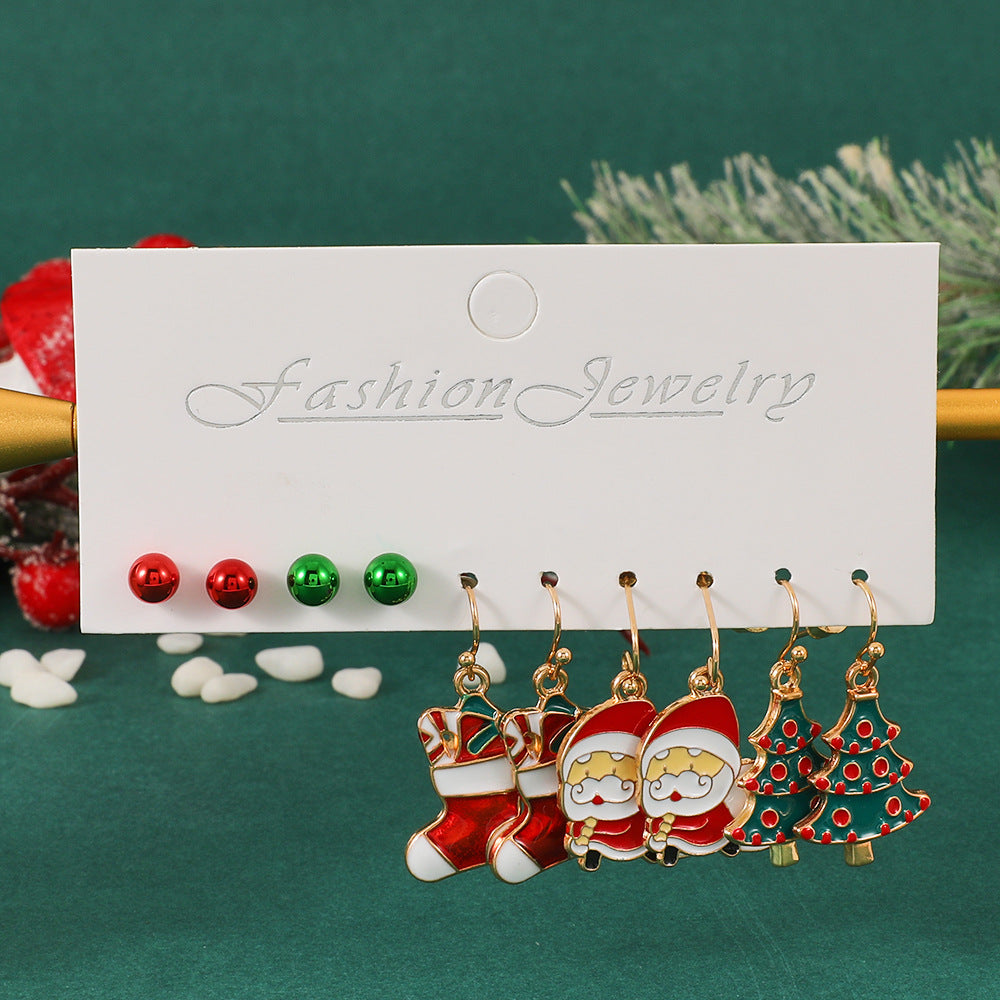 Alloy Christmas Day Earrings (Minimo de Compra 2) MIC-MiaoY093