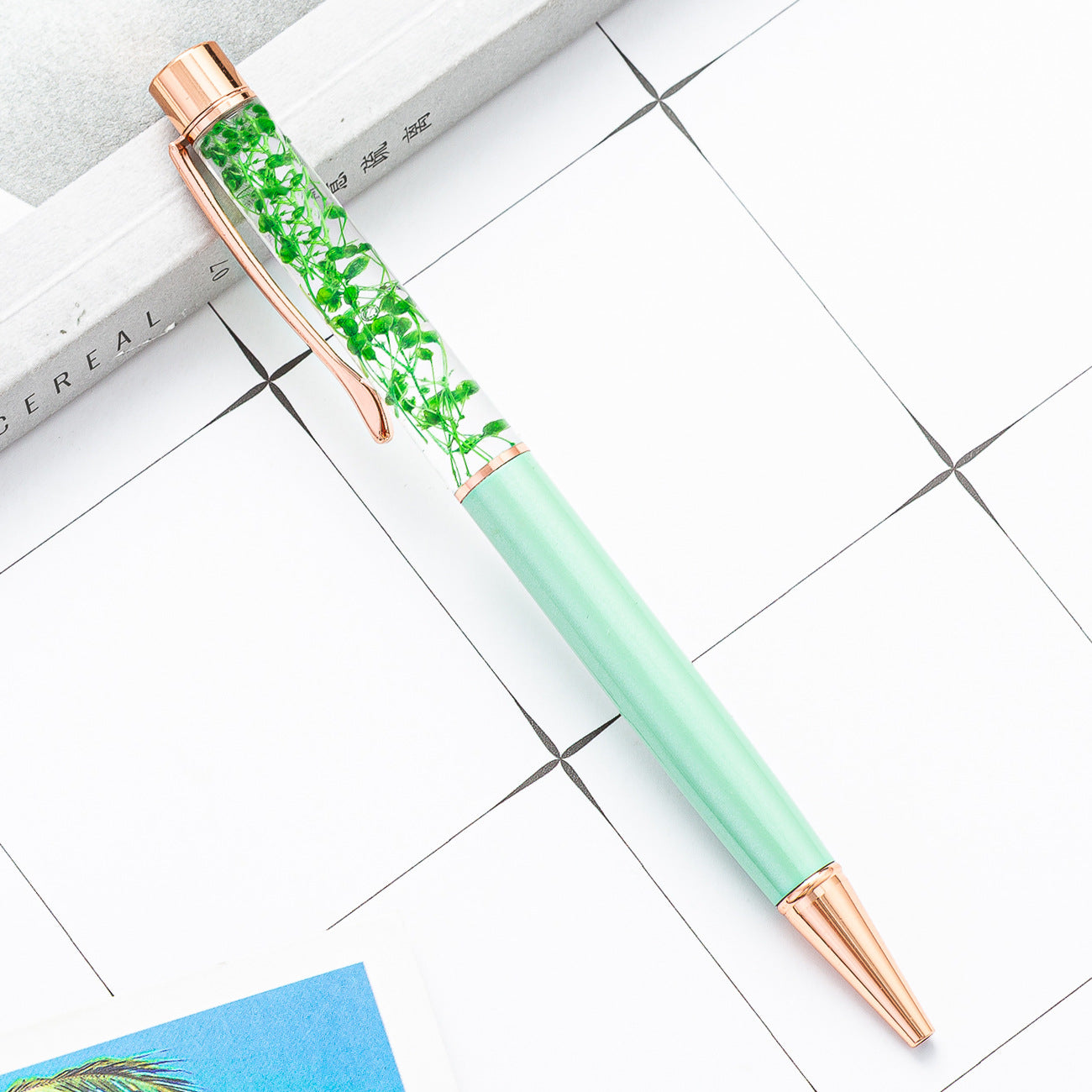 DIY Dried Flower Metal Ballpoint Pen Huah023