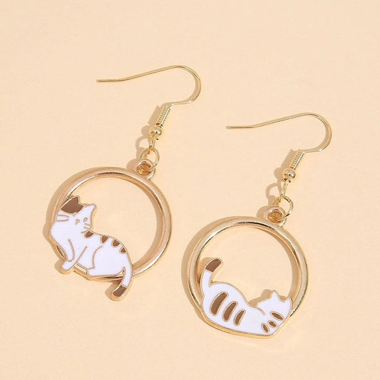 Acrylic Moon Cat Star Earrings (Minimo de compra 2) MIC-JianL003