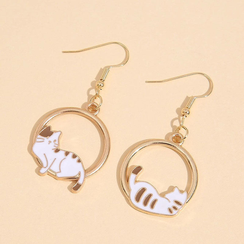 Acrylic Moon Cat Star Earrings (Minimo de compra 2) MIC-JianL003