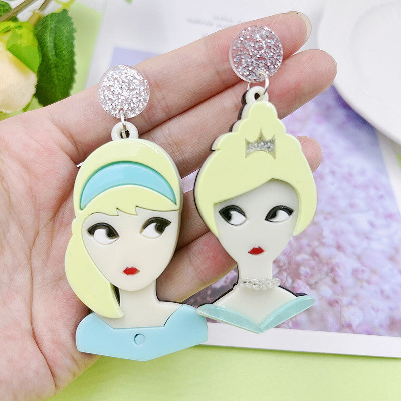 Acrylic asymmetric witch earrings Minimo de compra 2 MIC-BenD005