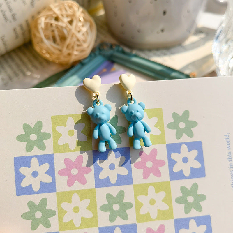 Resin cute little bear earrings MIC-JiuY031