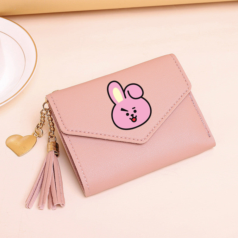 PU card bag tassel short wallet MIC-XingY015