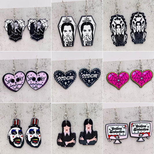 Acrylic Love Skull Earrings (Minimo de Compra 2) MIC-ChenY036