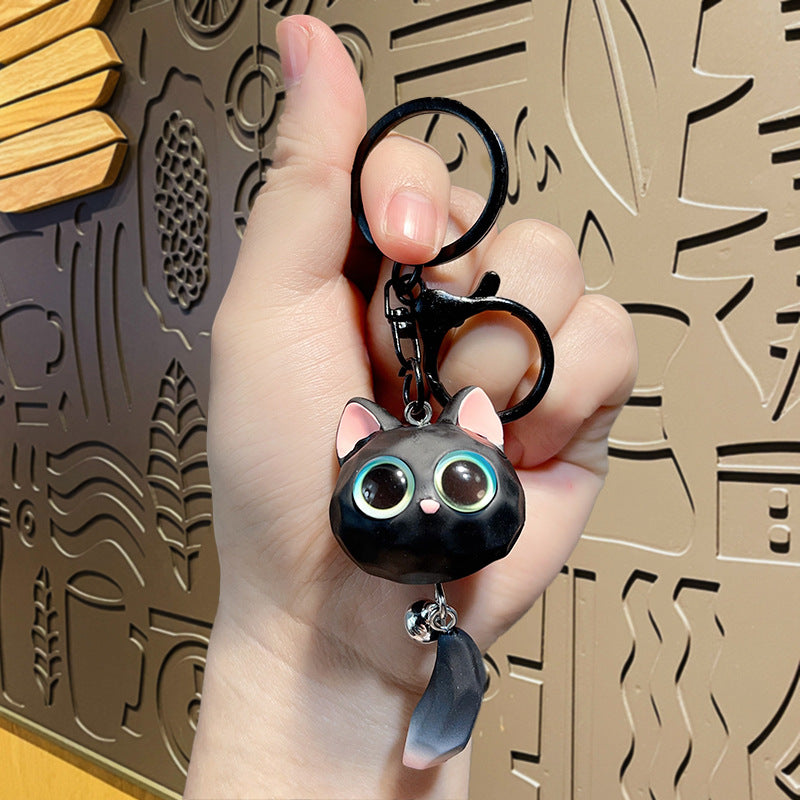 PVC cartoon three-dimensional big eyed cat keychain MIC-LanC016