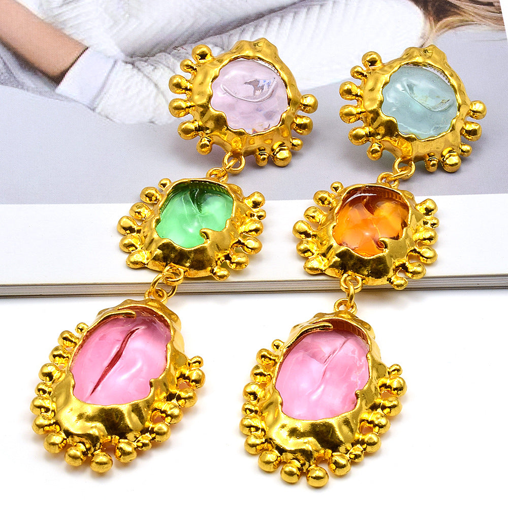 Alloy colored long earrings (Minimo de Compra 2) MIC-ShenK005