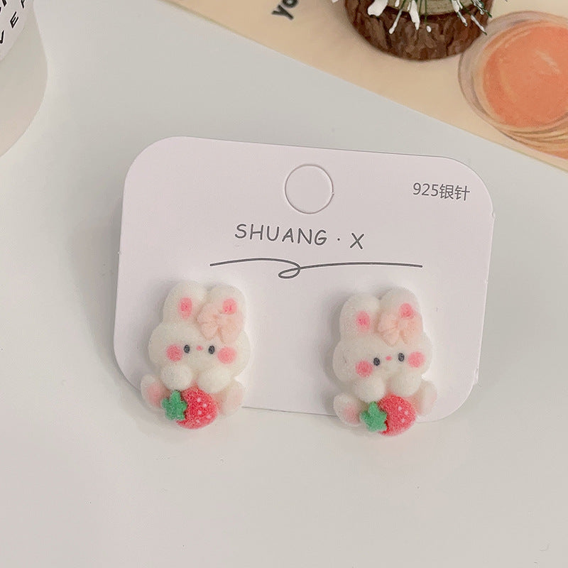 Acrylic flocked cute earrings (Minimo de Compra 2) MYA-ShuangX032