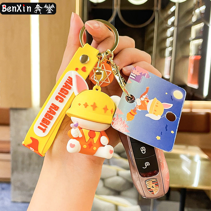 PVC new magic rabbit cartoon keychain MIC-BenX011