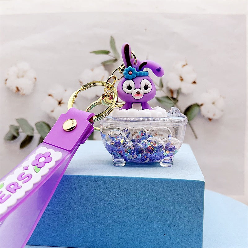 PVC cartoon floating oil keychain MYA-DMF013