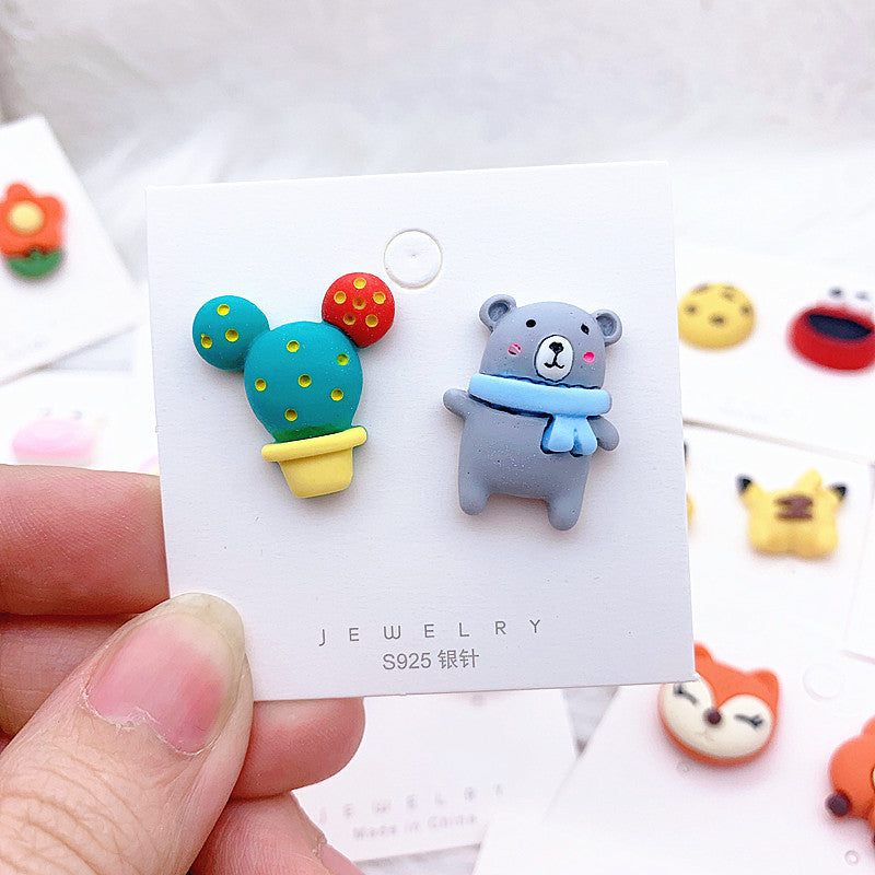 Resin cartoon small animal earrings  (Minimo de Compra 2) MIC-ShiJ002