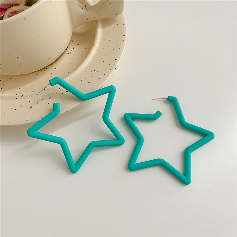 Resin Star Opening Jelly Color Earrings (Minimo de compra 2) MIC-LuoN004