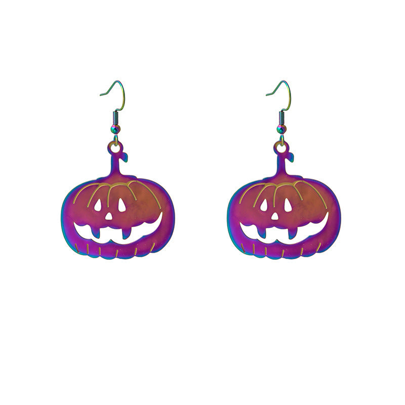 Acrylic Halloween Colorful Gradient Electroplated Animal Earrings MYA-MDD053