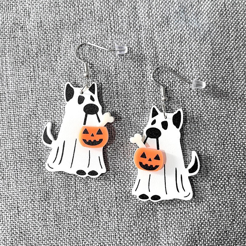 Acrylic Fear Ghost Ghost Earrings MIC-XueP175