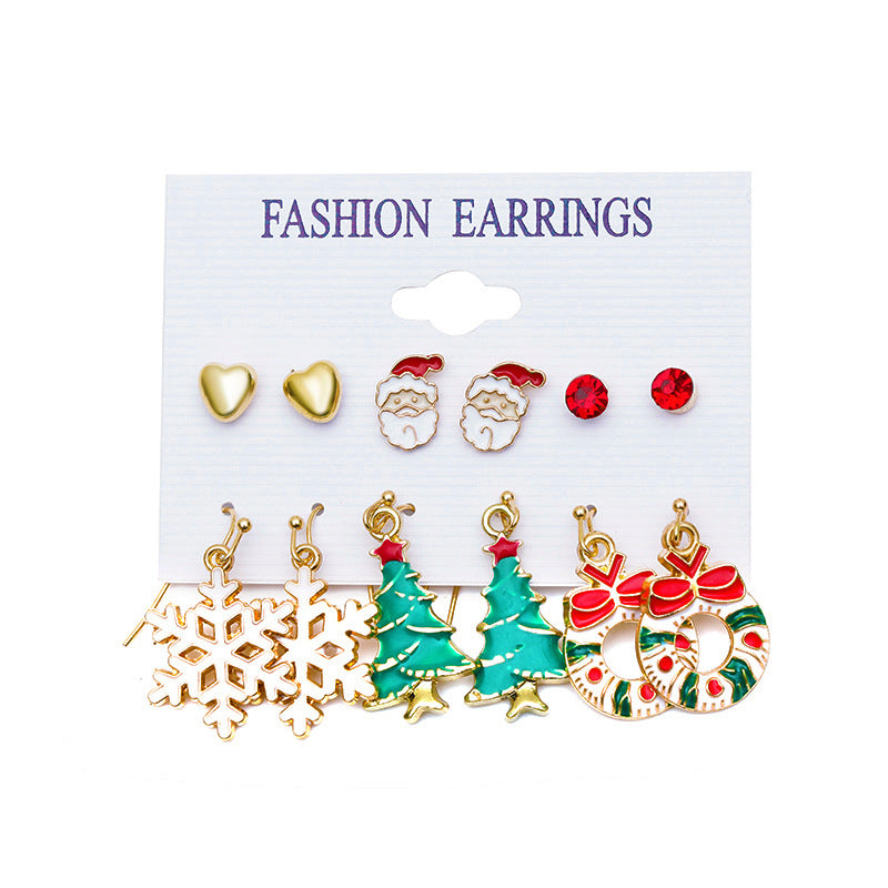 Alloy Christmas Snowman Crutch Earrings (Minimo de Compra 2) MIC-MiaoY096