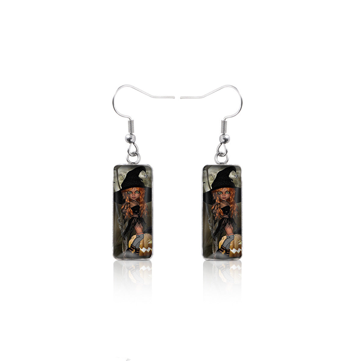 Alloy Pumpkin Witch Earrings (Minimo de Compra 2)  MIC-DiN015