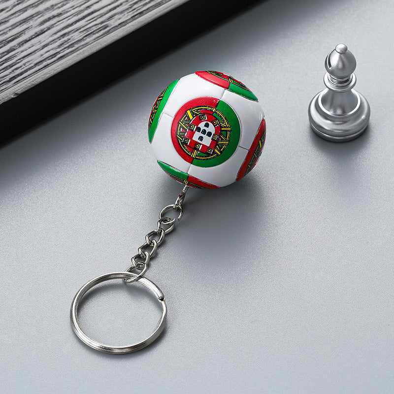 Keychain PVC World Cup Printed Flag Soccer Small Gift Pendant RuiQi002