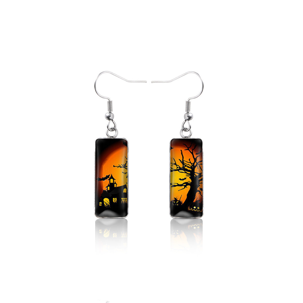 Alloy Pumpkin Witch Earrings (Minimo de Compra 2)  MIC-DiN015