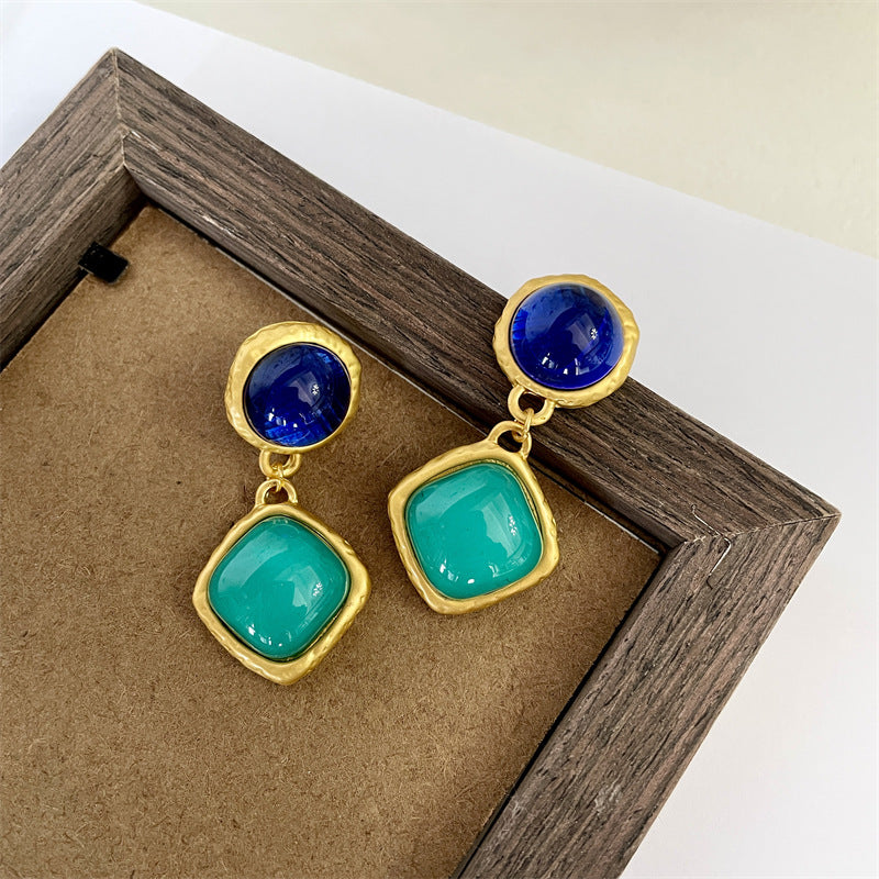 Alloy blue series earrings MYA-DieD001