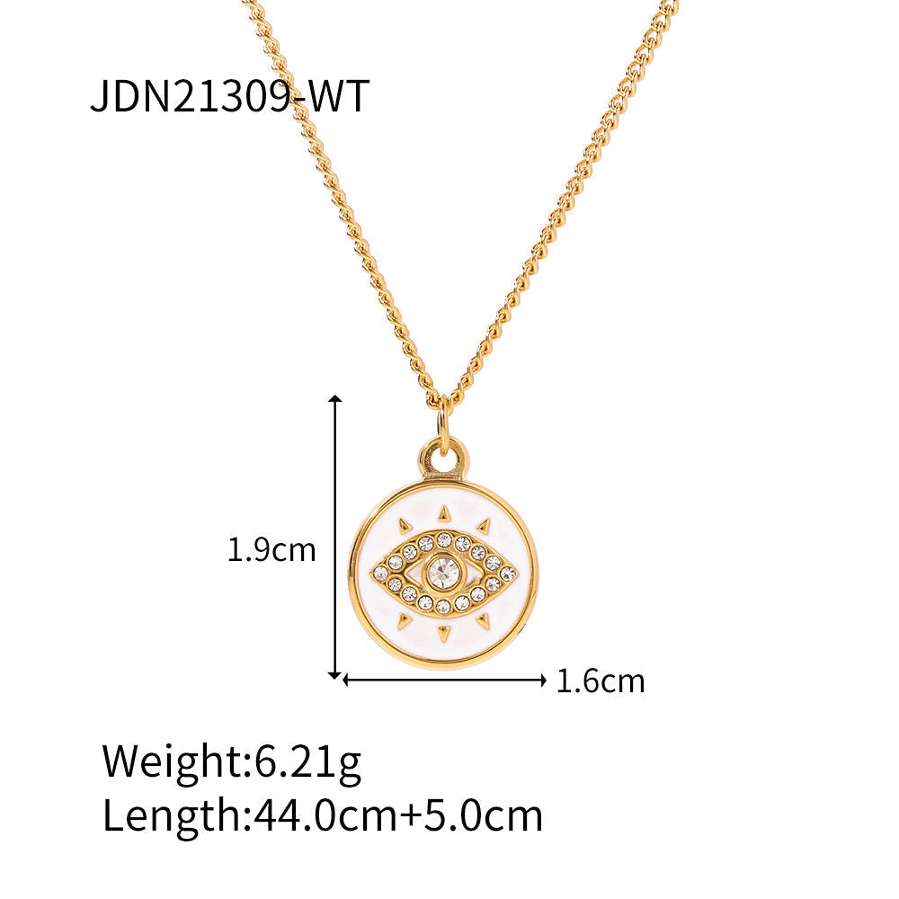 Stainless steel gold-plated devil eye necklace MIC-JieD016