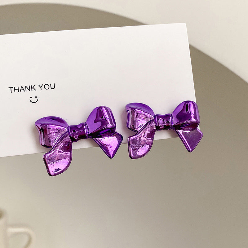 Alloy bow fresh and colorful earrings (Minimo de compra 2) MYA-LuoN019