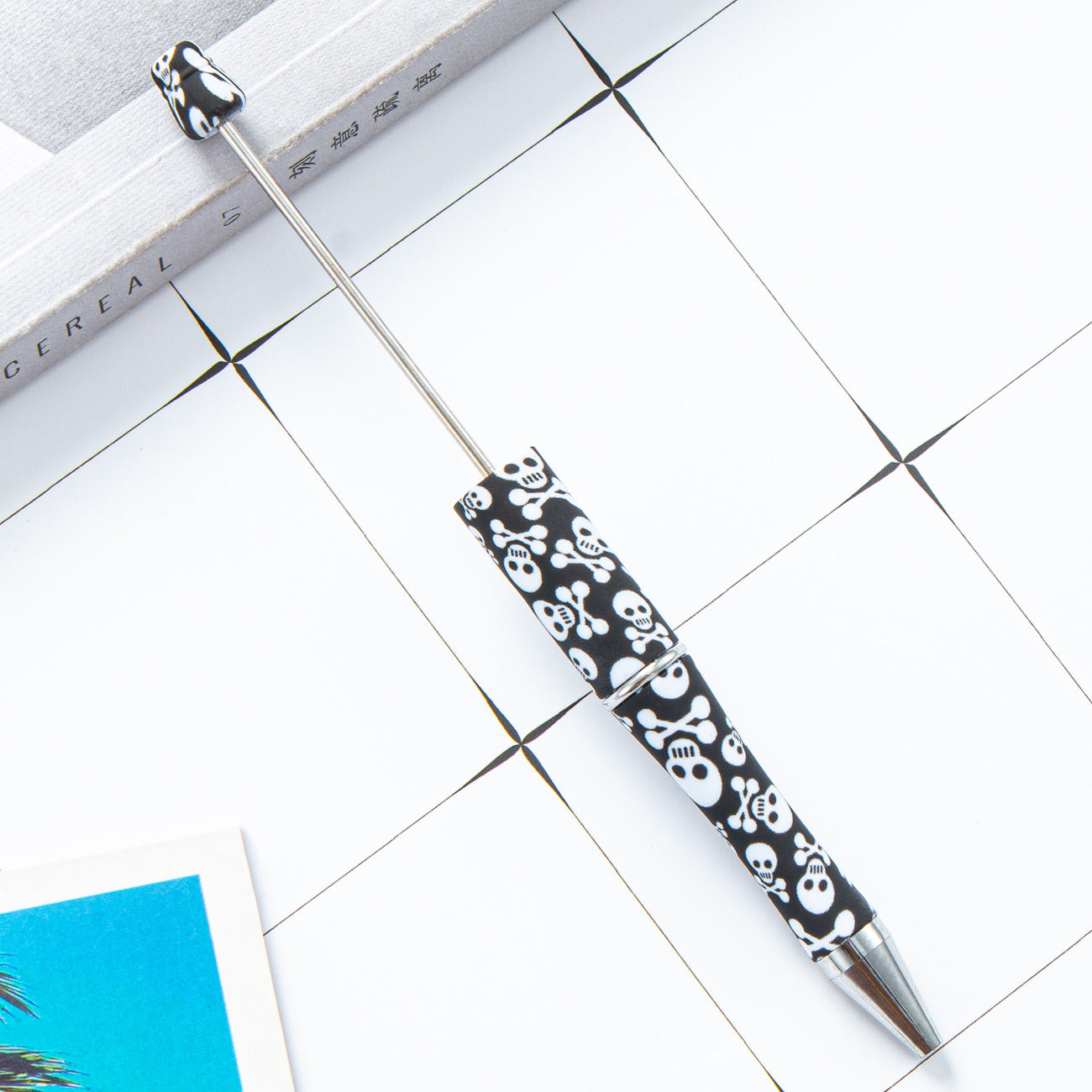 DIY Leopard Floral Cow Plastic Bead Pen HuaH002