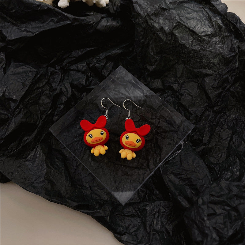 Resin cute penguin rabbit earrings (Minimo de Compra 2) MYA-WWHM041