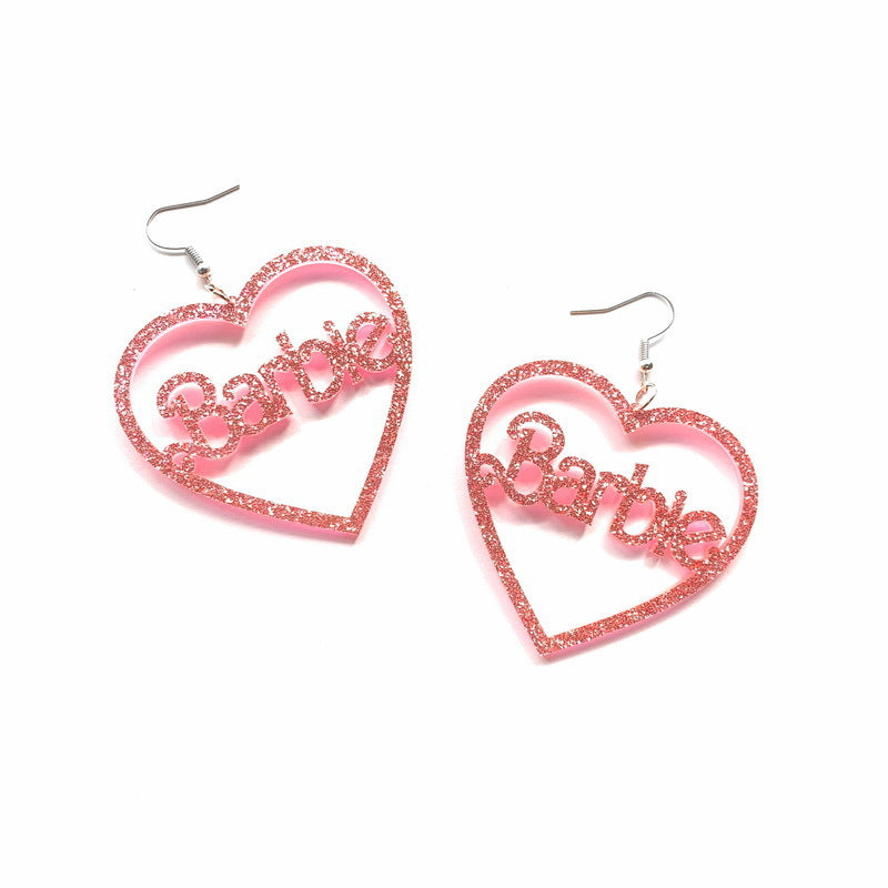 Acrylic hollow letter earrings MIC-NingD041