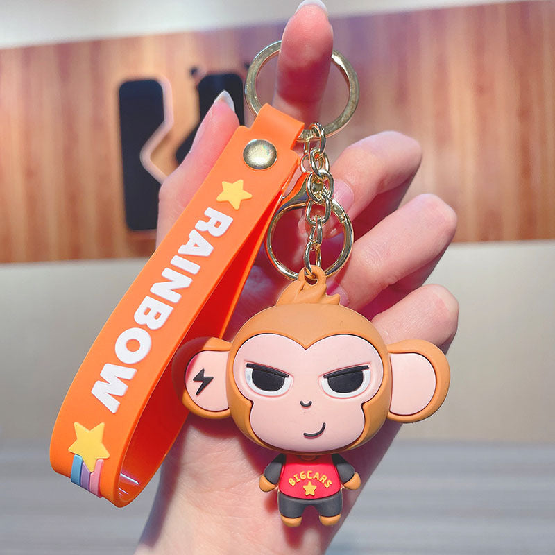 PVC cute big ear monkey keychain MIC-JinG028