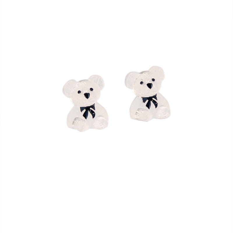 Resin bow bear earrings MYA-YiJ015