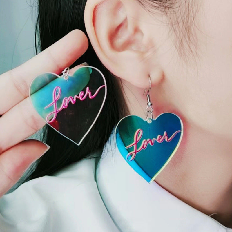 Acrylic Halloween Love Rainbow Earrings (Minimo de Compra 2) MIC-DuA025