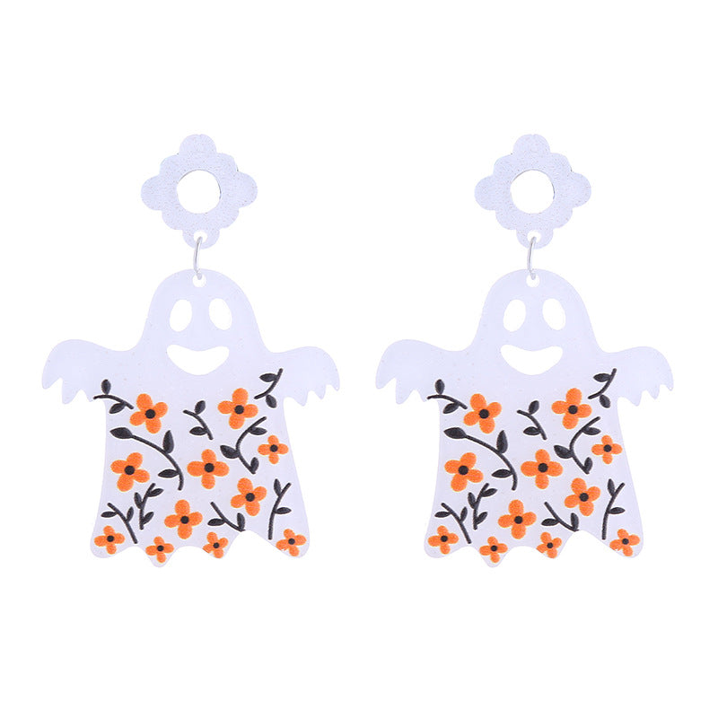 Acrylic Pumpkin Skeleton Ghost Earrings (Minimo de Compra 2) MIC-ChouT038