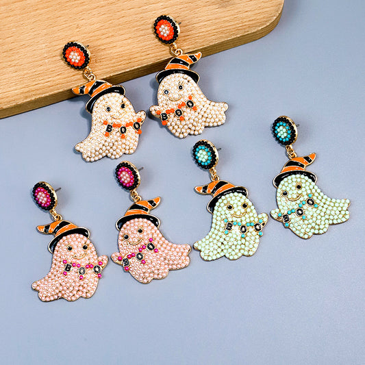 Alloy Halloween Ghost Earrings (Minimo de Compra 2) MIC-JiqQ009