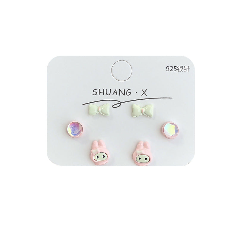 Acrylic Bow Little Rabbit Earrings (Minimo de Compra 2) MIC-ShuangX031