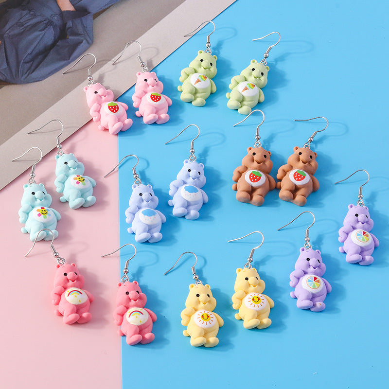 Alloy new cute little bear earrings MIC-YueS013