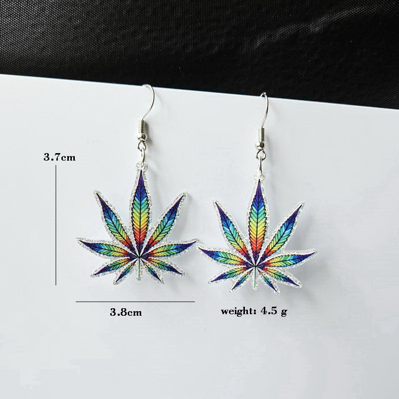 Acrylic Seven Color Rainbow Earrings MYA-XueP082